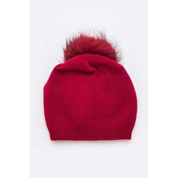Raccoon Fur Pom Cashmere Blend Slouchy Beanie main image 6